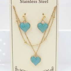 Stainless steel jewelry Necklace Earrings set Wholesale