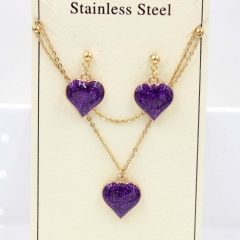 Stainless steel jewelry Necklace Earrings set Wholesale