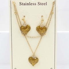 Stainless steel jewelry Necklace Earrings set Wholesale
