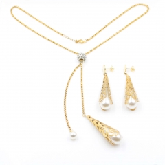 Stainless steel jewelry Necklace Earrings set Wholesale