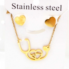 Stainless steel jewelry Necklace Earrings set Wholesale