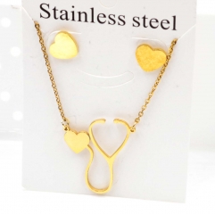 Stainless steel jewelry Necklace Earrings set Wholesale