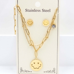 Stainless steel jewelry Necklace Earrings set Wholesale