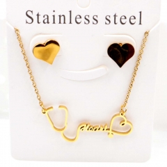 Stainless steel jewelry Necklace Earrings set Wholesale