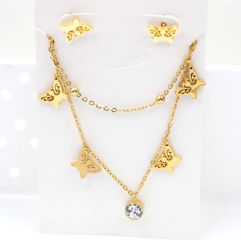 Stainless steel jewelry Necklace Earrings set Wholesale