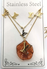 Stainless steel jewelry Necklace Earrings  set Wholesale
