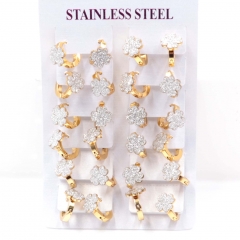 Stainless steel jewelry women earrings 12 pairs wholesale