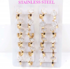Stainless steel jewelry women earrings 12 pairs wholesale