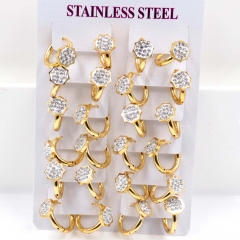 Stainless steel jewelry women earrings 12 pairs wholesale