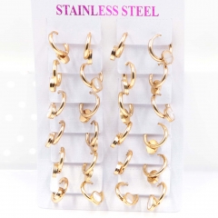 Stainless steel jewelry women earrings 12 pairs wholesale