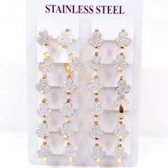 Stainless steel jewelry women earrings 12 pairs wholesale