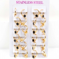 Stainless steel jewelry women earrings 12 pairs wholesale