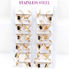 Stainless steel jewelry women earrings 12 pairs wholesale