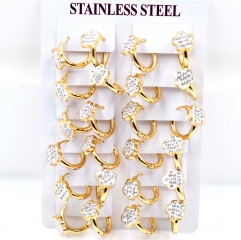 Stainless steel jewelry women earrings 12 pairs wholesale