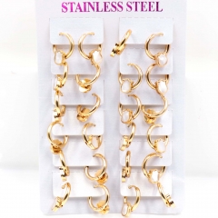 Stainless steel jewelry women earrings 12 pairs wholesale