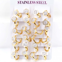 Stainless steel jewelry women earrings 12 pairs wholesale