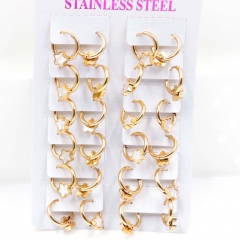 Stainless steel jewelry women earrings 12 pairs wholesale