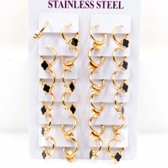 Stainless steel jewelry women earrings 12 pairs wholesale