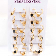 Stainless steel jewelry women earrings 12 pairs wholesale