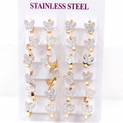 Stainless steel jewelry women earrings 12 pairs wholesale