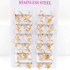 Stainless steel jewelry women earrings 12 pairs wholesale