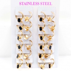 Stainless steel jewelry women earrings 12 pairs wholesale