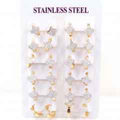 Stainless steel jewelry women earrings 12 pairs wholesale
