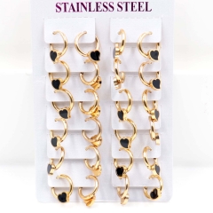 Stainless steel jewelry women earrings 12 pairs wholesale