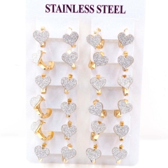 Stainless steel jewelry women earrings 12 pairs wholesale