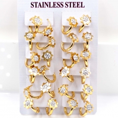 Stainless steel jewelry women earrings 12 pairs wholesale