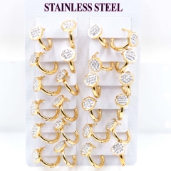 Stainless steel jewelry women earrings 12 pairs wholesale