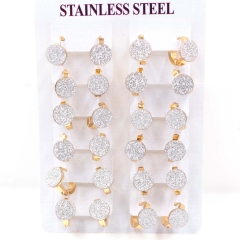 Stainless steel jewelry women earrings 12 pairs wholesale