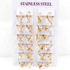 Stainless steel jewelry women earrings 12 pairs wholesale