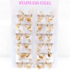 Stainless steel jewelry women earrings 12 pairs wholesale