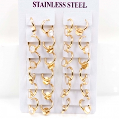 Stainless steel jewelry women earrings 12 pairs wholesale