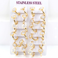 Stainless steel jewelry women earrings 12 pairs wholesale