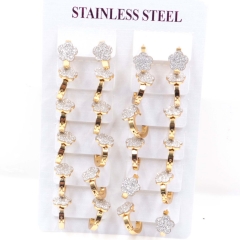 Stainless steel jewelry women earrings 12 pairs wholesale