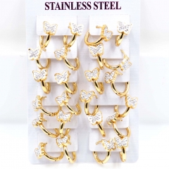 Stainless steel jewelry women earrings 12 pairs wholesale
