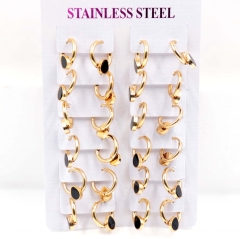 Stainless steel jewelry women earrings 12 pairs wholesale