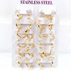 Stainless steel jewelry women earrings 12 pairs wholesale