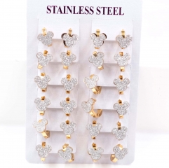 Stainless steel jewelry women earrings 12 pairs wholesale