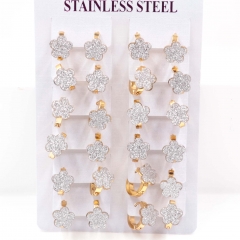 Stainless steel jewelry women earrings 12 pairs wholesale