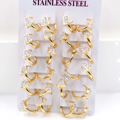 Stainless steel jewelry women earrings 12 pairs wholesale