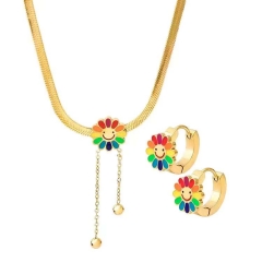 Stainless steel jewelry Necklace Earrings  set Wholesale
