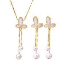 Stainless steel jewelry Necklace Earrings  set Wholesale
