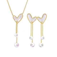 Stainless steel jewelry Necklace Earrings  set Wholesale