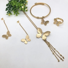 Stainless steel jewelry Necklace Earrings Ring bracelet set Wholesale