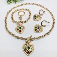 Stainless steel jewelry Necklace Earrings Ring bracelet set Wholesale