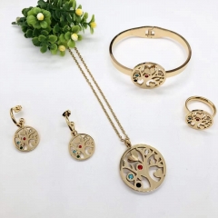 Stainless steel jewelry Necklace Earrings Ring bracelet set Wholesale