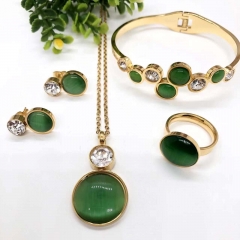 Stainless steel jewelry Necklace Earrings Ring bracelet set Wholesale